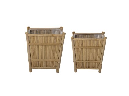 Set 2 bambusových květináčů SOLE