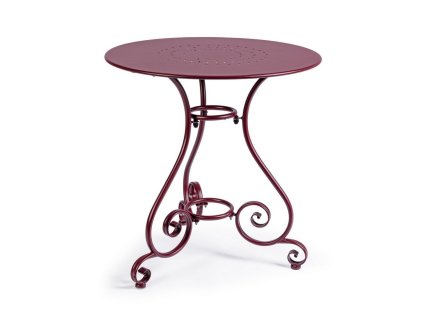 Kulatý zahradní stůl ETIENNE vínový o70 cm