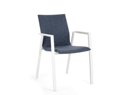 Zahradní jídelní židle ODEON bílo-modrá