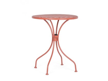 Kulatý zahradní kovový stůl LIZETTE červený o60 cm