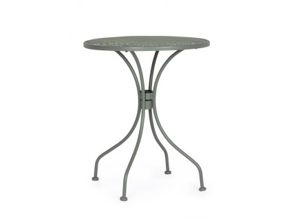 Kulatý zahradní kovový stůl LIZETTE zelený o60 cm