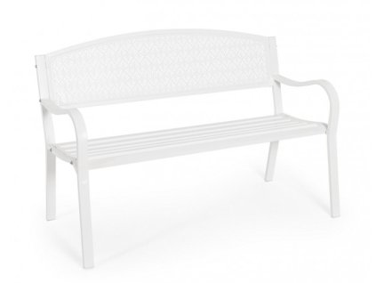 Kovová venkovní lavice LIZETTE bílá