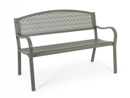 Kovová venkovní lavice LIZETTE tmavě zelená