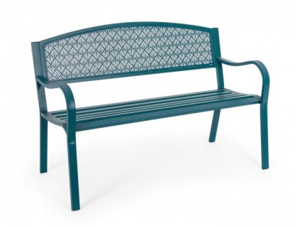 Kovová venkovní lavice LIZETTE tyrkysová