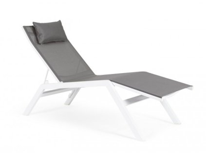 BIZZOTTO hliníkové zahradní lehátko KRION bílo-šedá