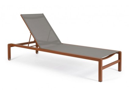 Hliníkové zahradní lehátko KONNOR terakotové