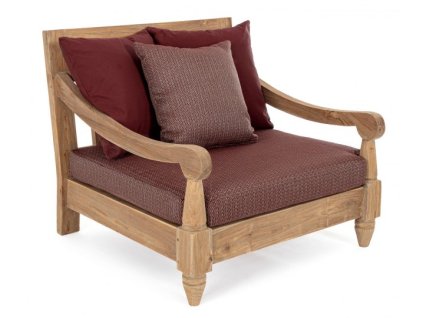 Teakové křeslo BALI vínové