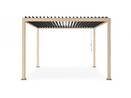 Světlá hliníková pergola s uzavíracími lamelami OCEAN 3,6x3,6 m