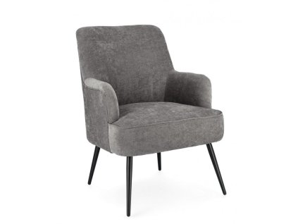 Tmavě šedé křeslo ERNESTINE