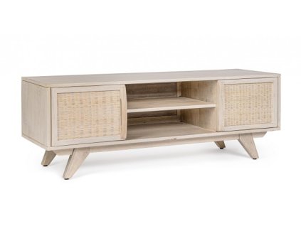 Dřevěný TV stolek SAHANA světlý