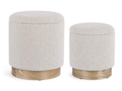 Set 2 pufů ZOYA světle šedé