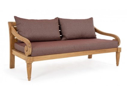 Teaková pohovka KARUBA vínová