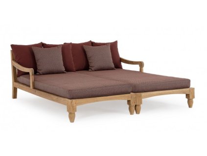 Teakový lounge set BALI vínový