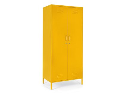 Kovová šatní skříň CAMBRIDGE žlutá