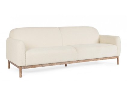 Třímístná pohovka DETROIT bílá bouclé