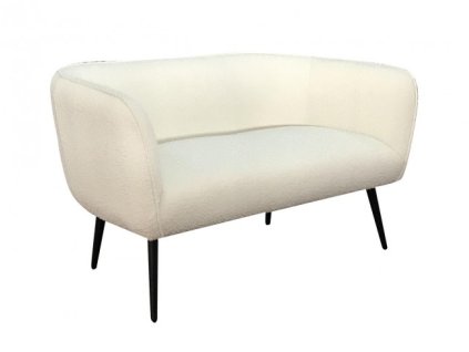 Dvoumístná pohovka AVRIL bílá bouclé 126 cm