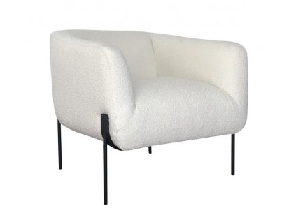 Bílé křeslo CLAUDINE bouclé