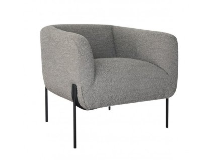 Šedé křeslo CLAUDINE bouclé