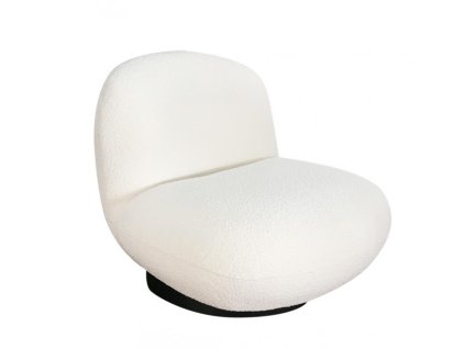 Otočné křeslo MARGOT bílé bouclé