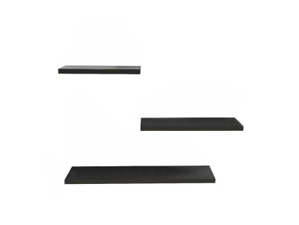 Set 3 poliček WALL černý