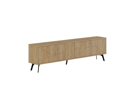 Dřevěný TV stolek DUNE hnědý 50x180 cm