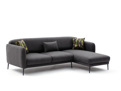 Rohová pohovka VENUS antracitová pravá