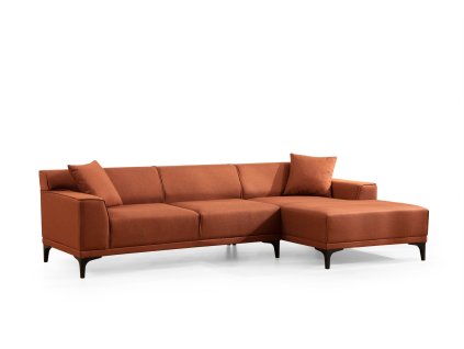 Rohová pohovka PETRA oranžová pravá