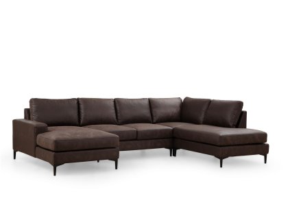 Rohová pohovka PORTO tmavě hnědá pravá