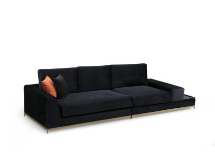 Čtyřmístná pohovka LINE s odkládacím stolkem černá