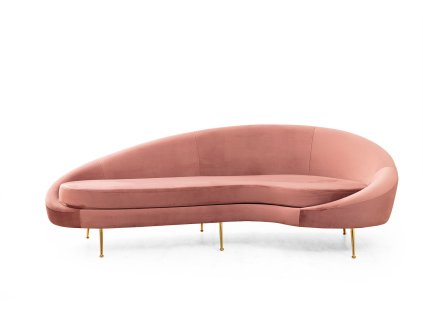 Třímístná růžová pohovka ESES s opěradlem vpravo