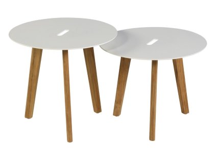 Set 2 zahradních konferenčních stolků LAURA bílý