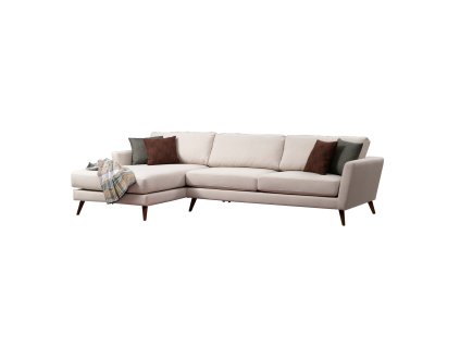 Rohová pohovka MAYORKA levý roh béžová 303 cm