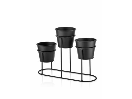 Set 3 květináčů MIOLE černý