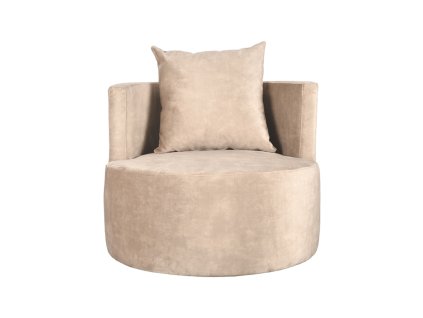 Sametové křeslo EVY béžové 75 cm