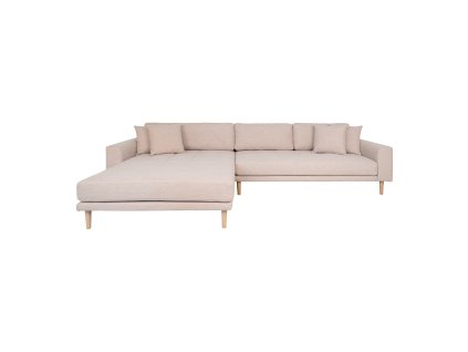 Béžová rohová pohovka LIDO s lenoškou vlevo
