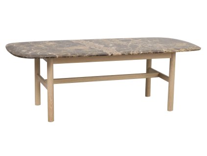 Konferenční stolek HAMMOND světlý s hnědým mramorem