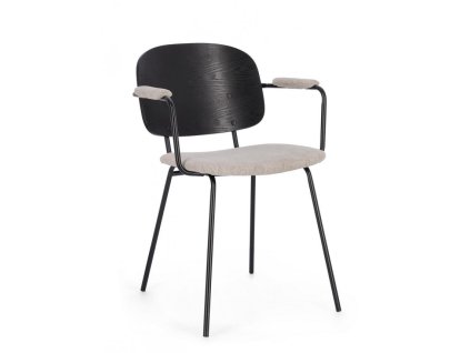 Jídelní židle SIENNA černo-šedá s područkami