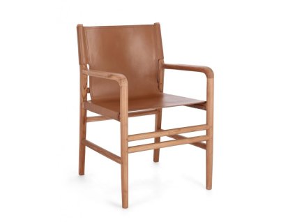 Jídelní židle CAROLINE hnědá s područkami