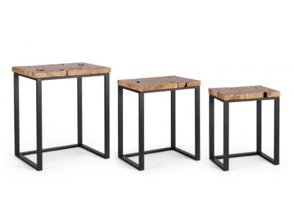 Set 3 odkládacích stolků ELWOOD