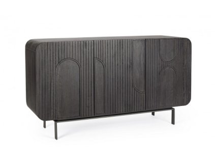 Dřevěný příborník ORISSA černý 42x145 cm