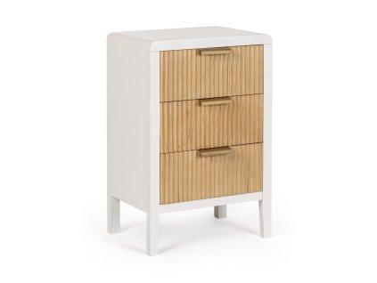 Dřevěný noční stolek CHARLEY bílý 62x40 cm