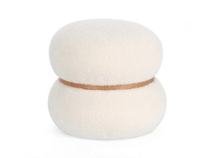 Bílý pouf MIRKA 43cm