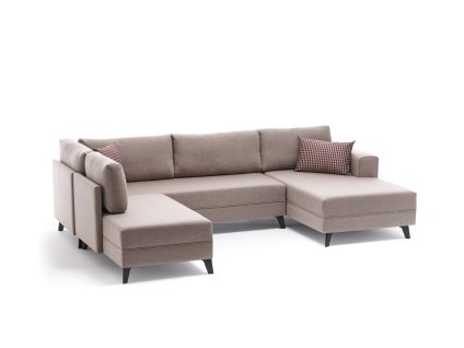 Šestimístná pohovka EFSUN krémová 300 cm