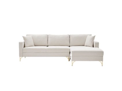 Rohová pohovka BERLIN krémová se zlatou pravá 258 cm