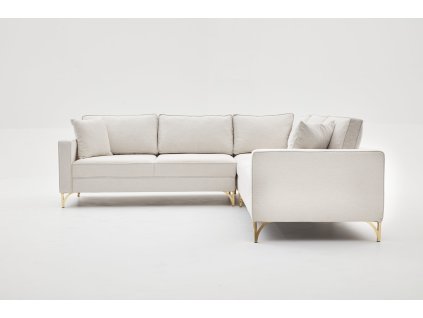 Rohová pohovka BERLIN krémová se zlatou 258 cm