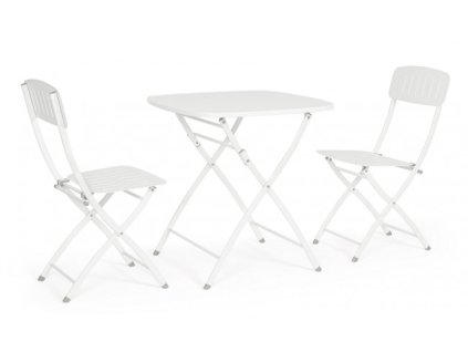 Zahradní sestava stolku a jídelních židlí YVONNE bílá