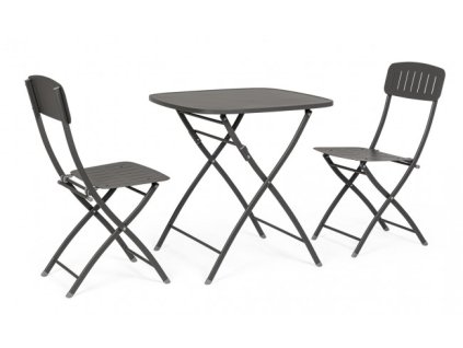 Zahradní sestava stolku a jídelních židlí YVONNE černá