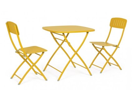 Zahradní set stolku a jídelních židlí YVONNE žlutá