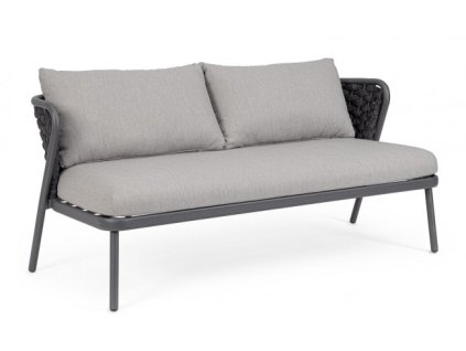 Dvoumístná zahradní pohovka HARLOW tmavě šedá 165 cm