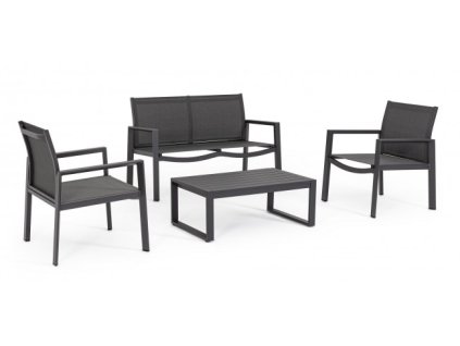 Zahradní sestava pohovky a křesel KALLEN černá